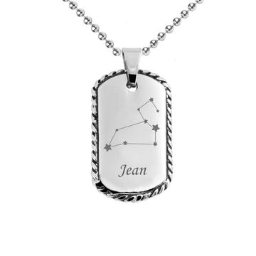 Pendentif zodiaque acier personnalisé - 2865