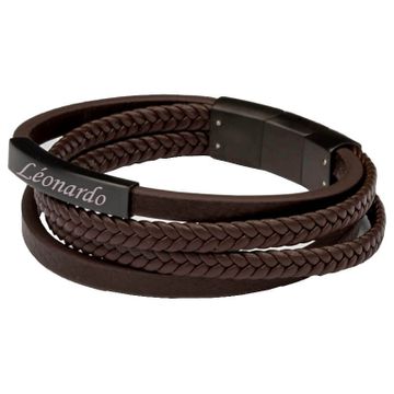 Bracelet cuir marron personnalisé -1866