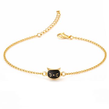 Bracelet chat plaqué or personnalisé - 2950