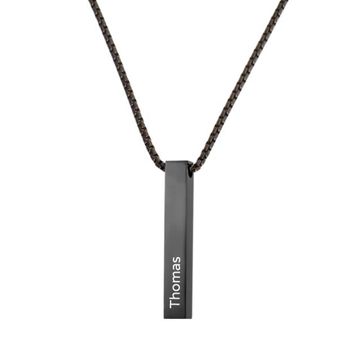 Collier barre acier noir personnalisé - 2573