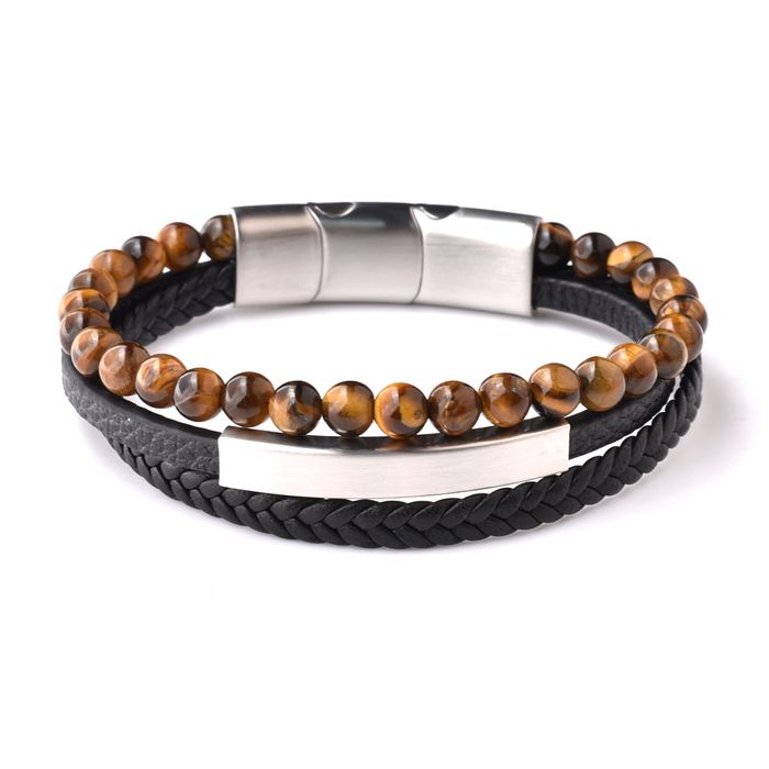 Bracelet Skalli - Lien En Cuir Avec Pièce En émail - Occasion