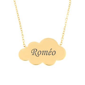 Collier nuage plaqué or personnalisé -2429