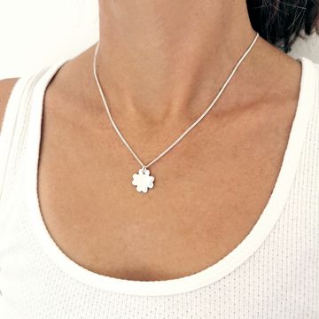 Pendentif trèfle argent personnalisé - 2900