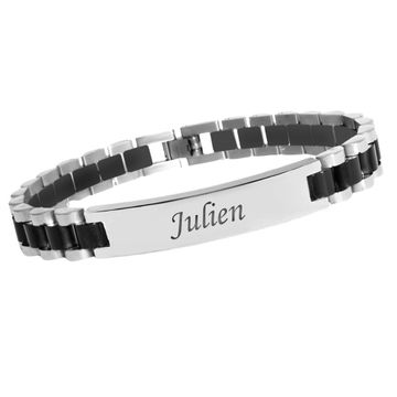 Bracelet acier bicolore personnalisé - 2859