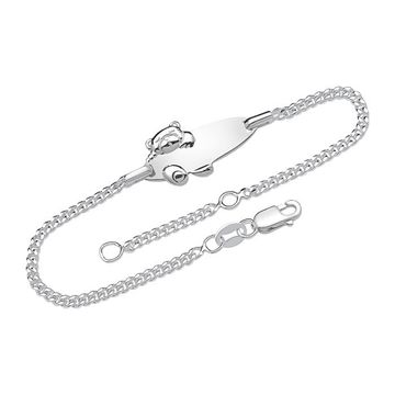 Gourmette argent ourson personnalisée - 2434