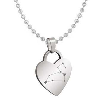 Pendentif zodiaque cœur personnalisé - 2880