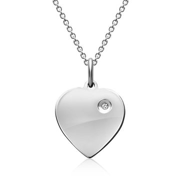Pendentif coeur argent personnalisé -1117