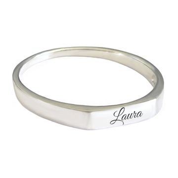 Bague chevalière argent personnalisée - 2467