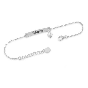 Gourmette argent coeur personnalisée - 2313