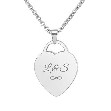 Pendentif acier cœur personnalisé - 2530