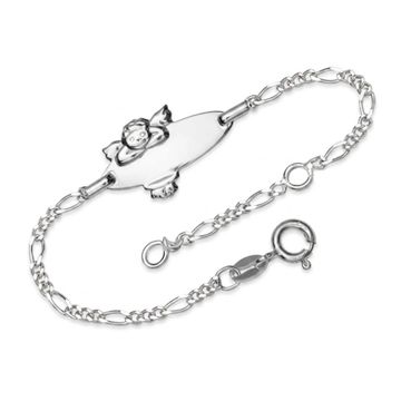 Gourmette argent ange personnalisée - 0220