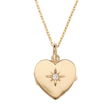 Collier médaillon coeur plaqué or personnalisé - 2577