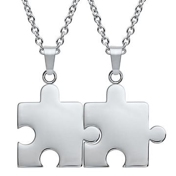 Pendentif puzzle acier personnalisé - 0959