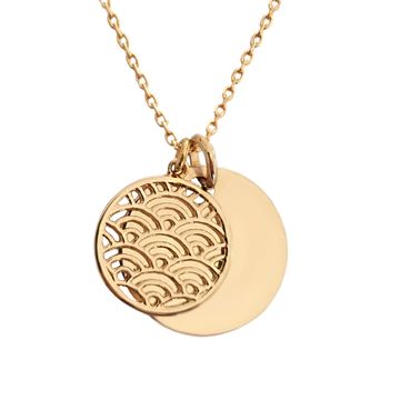 Collier médaille fantaisie plaqué or personnalisé - 2584