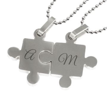 Duo pendentif puzzle personnalisable - 2376