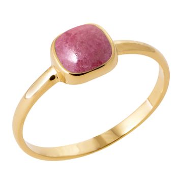Bague rhodonite plaqué or personnalisée - 2728