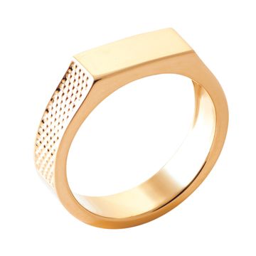 Chevalière plaqué or personnalisée - 2714