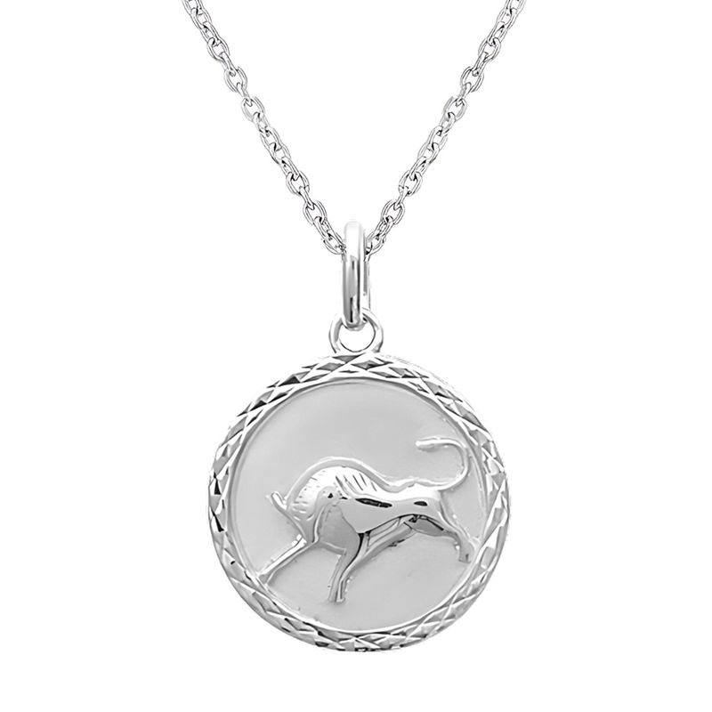 Médaille Astrologique TAUREAU En Argent – Pendenti Rectangulaire Avec Poinçon – Occasion