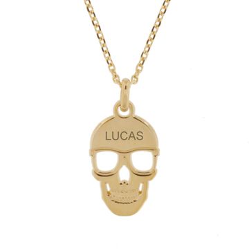 Pendentif tête de mort plaqué or personnalisé - 2344