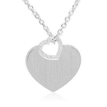 Pendentif coeur argent personnalisé - 2266