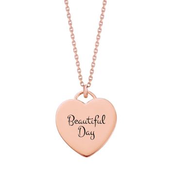 Pendentif coeur argent rosé personnalisé - 2565