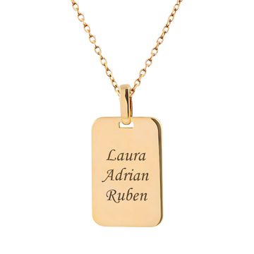 Pendentif plaque en plaqué or personnalisé - 2427