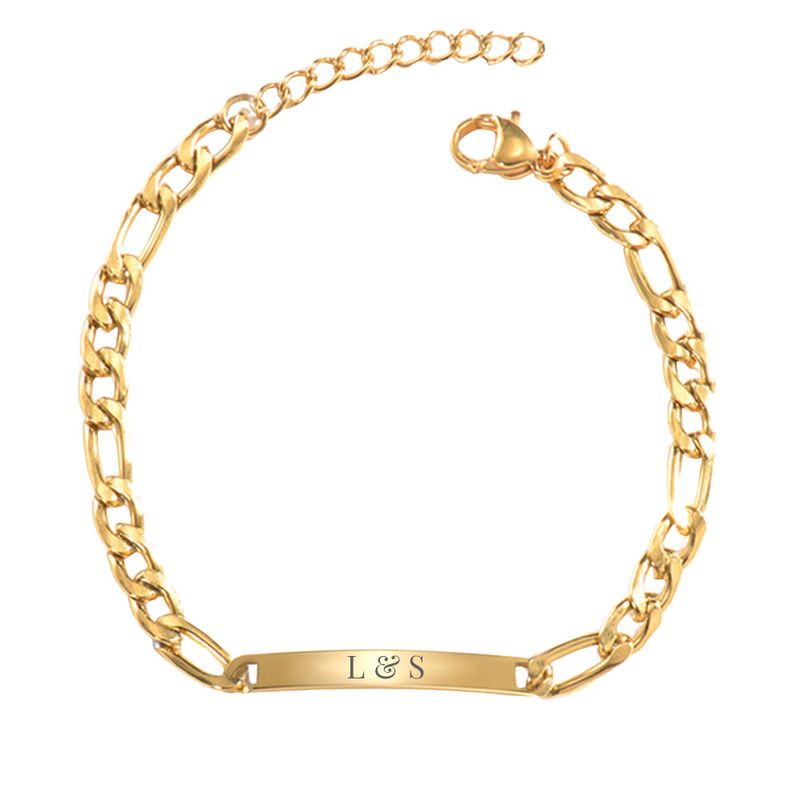 Bracelet gourmette en acier inoxydable et caoutchouc noir - Personnal - 2451