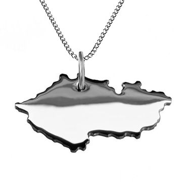 Pendentif argent République Tchèque personnalisé - 1703