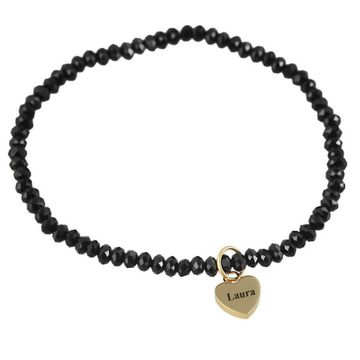 Bracelet cristal cœur doré personnalisé- 1573