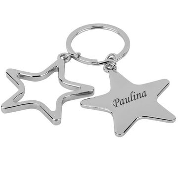 Porte-clé étoile acier personnalisé - 2154
