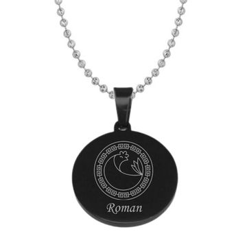 Pendentif zodiaque acier noir personnalisé - 2883