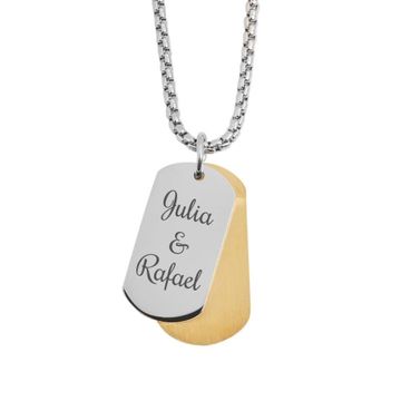 Chaîne double dog tag acier personnalisé - 2477