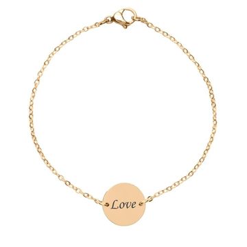 Bracelet pastille plaqué or à graver - 2458