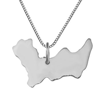 Pendentif argent île de Porquerolles personnalisé - 2549