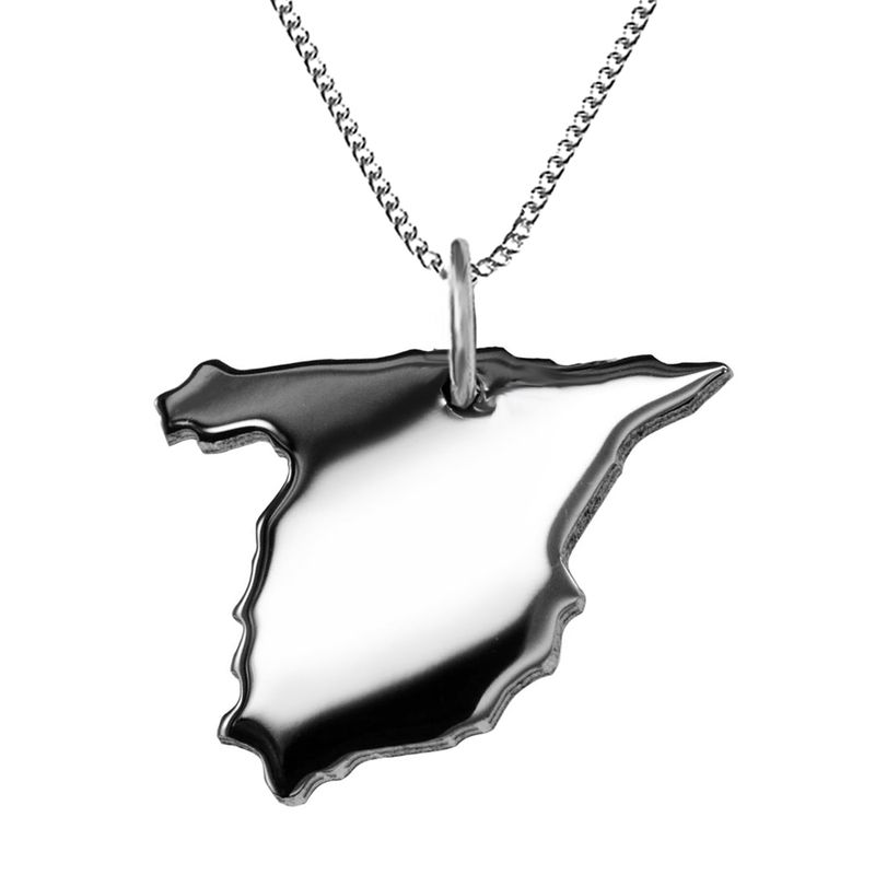 Pendentif Vintage En Métal Argenté Avec Laque émaillée - Style Espagnol - Occasion