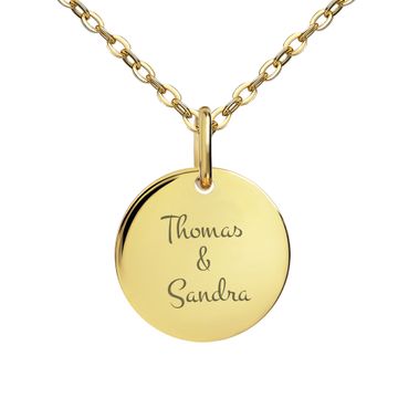 Pendentif rond argent doré personnalisé - 2695