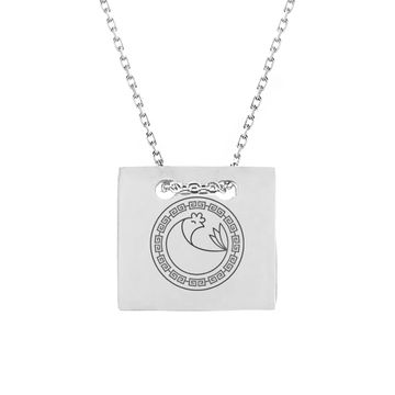 Pendentif zodiaque carré acier personnalisé - 2873