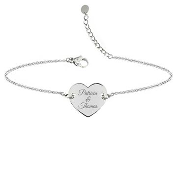 Bracelet cœur acier personnalisé - 2110