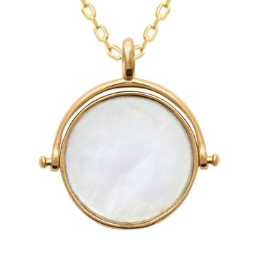 Médaille plaqué or nacre personnalisée - 2798