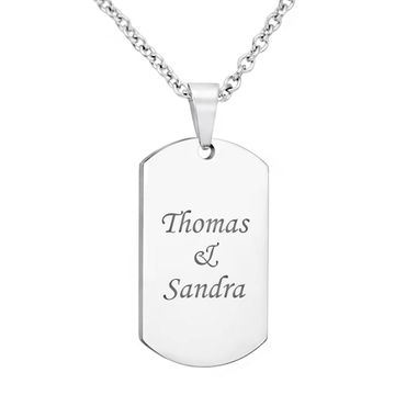 Pendentif dogtag acier personnalisé - 1313