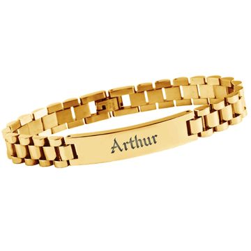 Bracelet acier doré personnalisé - 2841