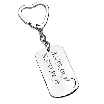 Porte-clé plaque coeur personnalisé - 2517