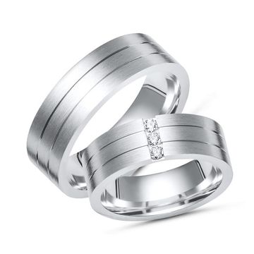 Alliances argent personnalisées - 0316