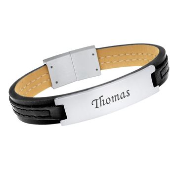 Bracelet cuir noir personnalisé -1947