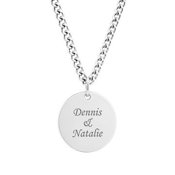 Pendentif rond acier personnalisé - 2963