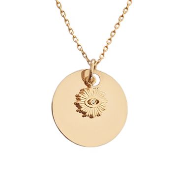 Collier oeil de protection plaqué or personnalisé - 2586