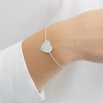 Bracelet cœur argent personnalisé - 2285
