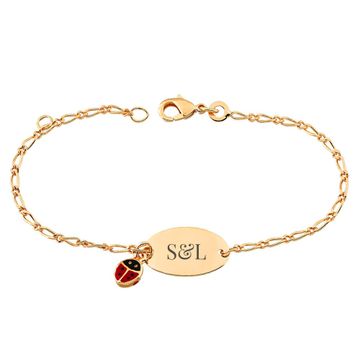 Bracelet plaqué or coccinelle personnalisé - 2771