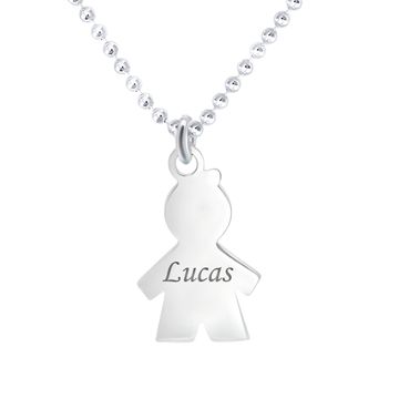 Pendentif argent petit garçon personnalisé - 2464