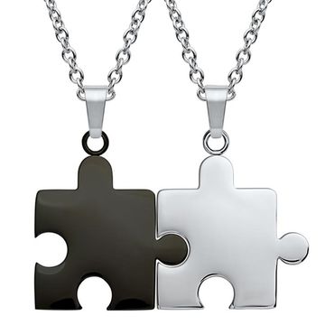 Pendentif puzzle acier personnalisé - 0957